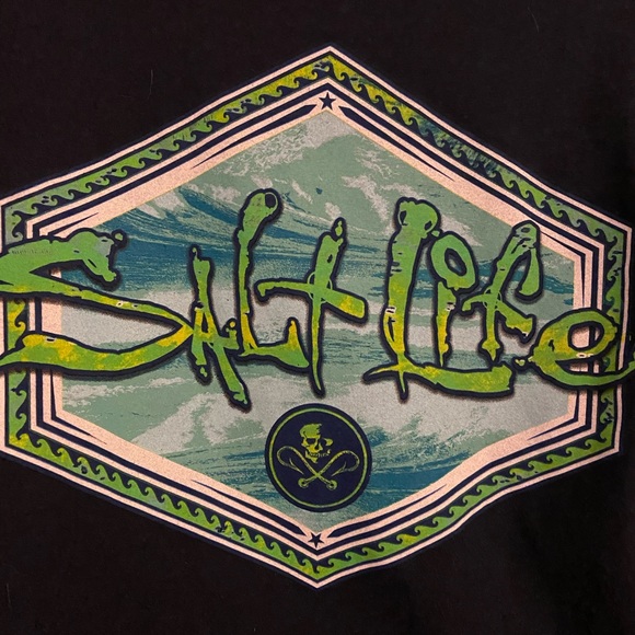 Salt Life Navy LS Tee Sz S VGUC ๐๐ - Picture 4 of 6